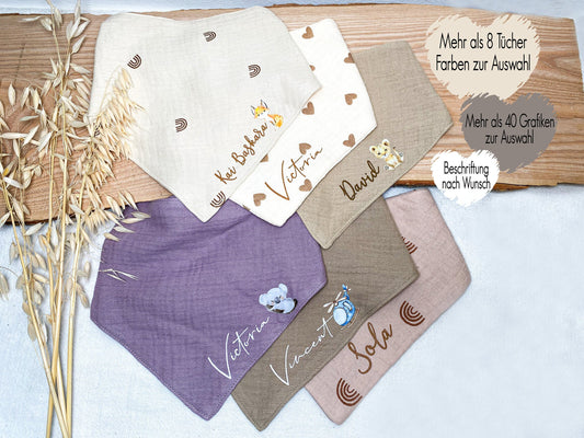 Dreieckstuch für Babys und Kinder personalisiert mit Name + Grafik