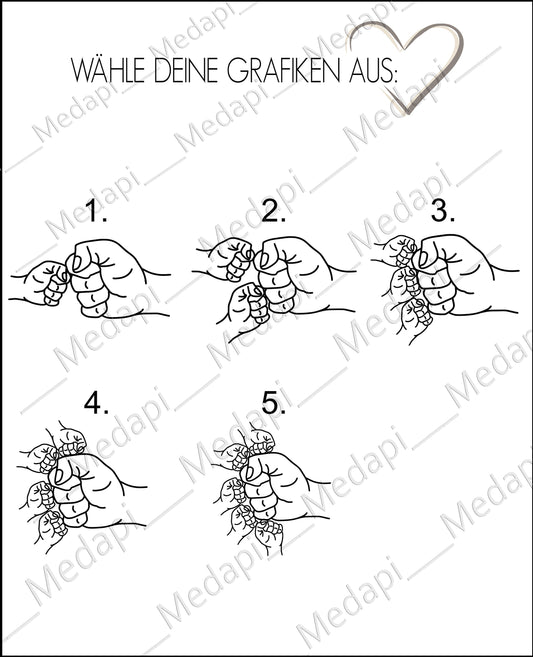 Flaschenöffner personalisiert mit Hand Check Motiv und Kindernamen