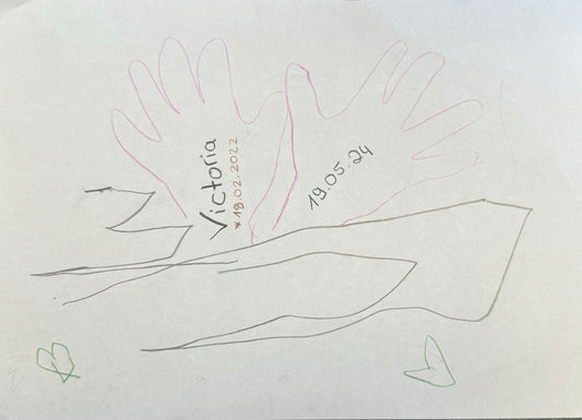 Frühstücksbrett Kinderzeichnung Vesperbrett personalisiert Kinderkunstwerk Handschrift Bild auf Holzbrett | Abschiedsgeschenk Kindergarten
