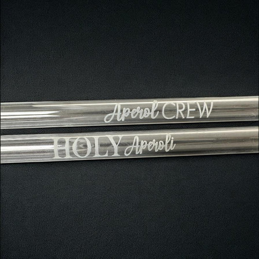 Glas Strohhalme personalisiert Holy Aperoli | Trinkhalm mit Gravur Freundinnen Geschenk JGA Bachelorette Party Fasching mit Name Glashalm