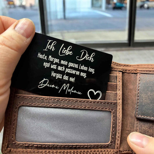 Gravierte Liebes Visitenkarten Paar Geschenk für Ihn | Geschenkidee Frauen Partner Geschenkidee personalisiert Valentinstag Geldbeutel Karte