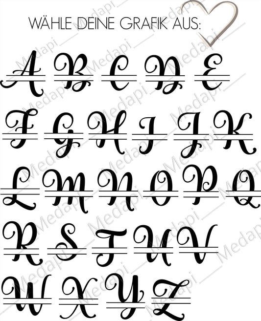 Weinglas personalisiert mit Gravur Name & Monogramm Inital