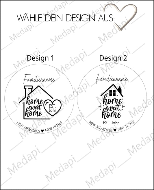 Glas Ornament mit Gravur personalisiert Home sweet Home Kristallglas Anhänger Namen Einzugsgeschenk Geschenkidee neues Zuhause