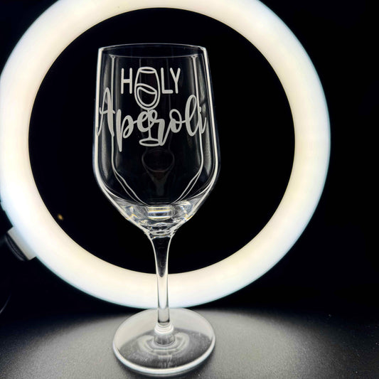 Aperol Glas mit Gravur Holy Aperoli Weinglas Team Aperol Aperolgeschenk