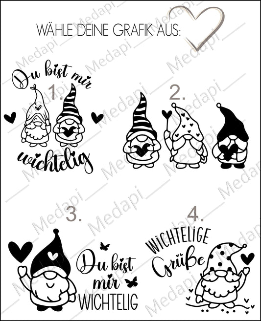 Glastasse mit Henkel Trinklgas Gravur personalisiert Name | Glasbecher Glühwein Kaffee Tee Tasse | Wichtel Gnom Winter Weihnachtsgeschenk