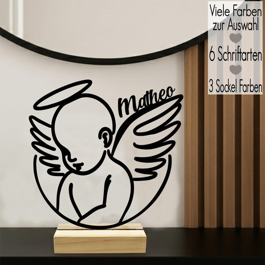 Sternenkind Line Art Aufsteller mit Name | Erinnerung an Sternenkind Andenken | 3D Druck Trauer Trost Geschenk Baby Kind für Eltern Memorial