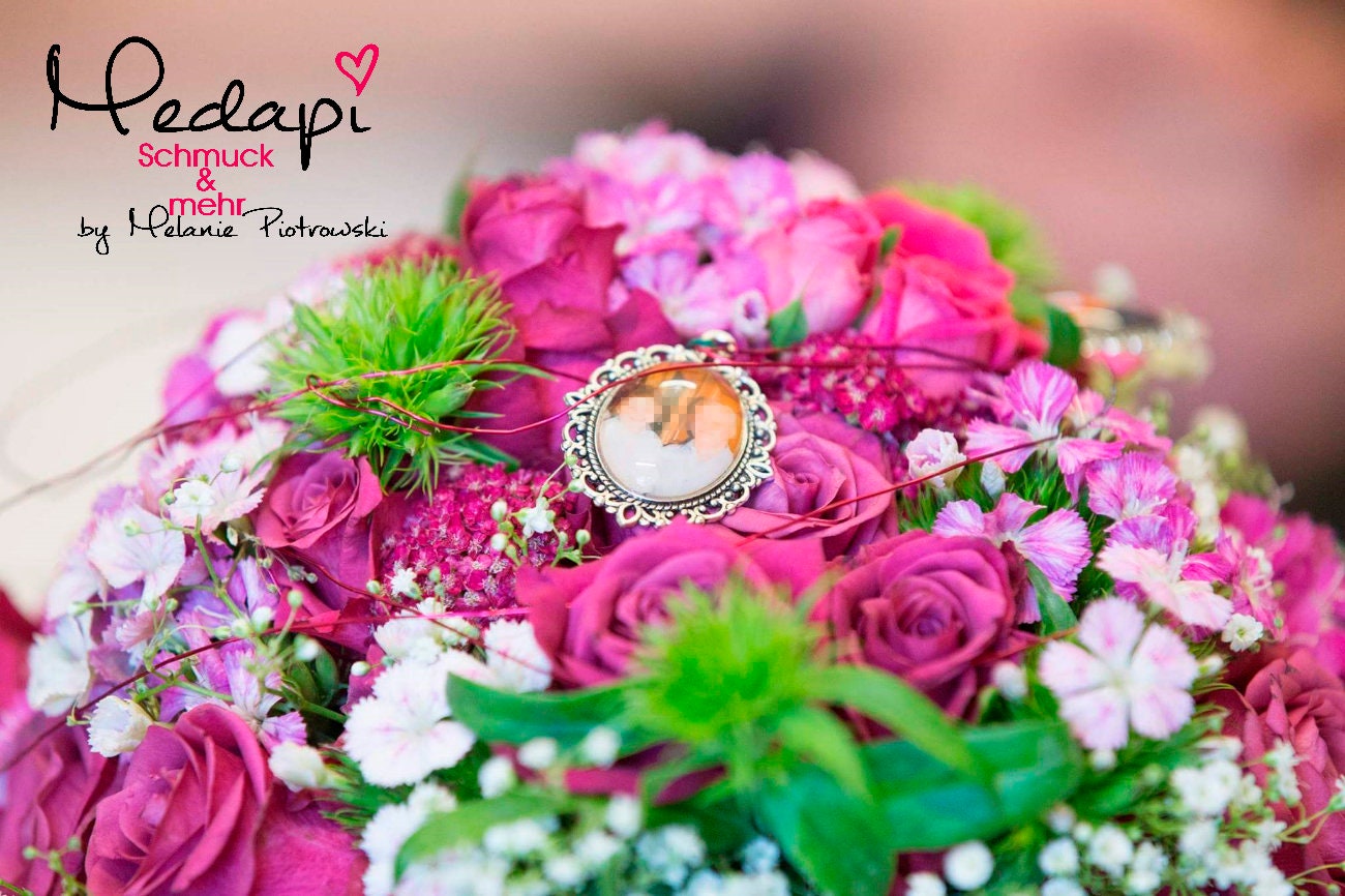 Brautstrauß Memorial Anhänger mit Foto für die Verstorben Erinnerung Gedenken