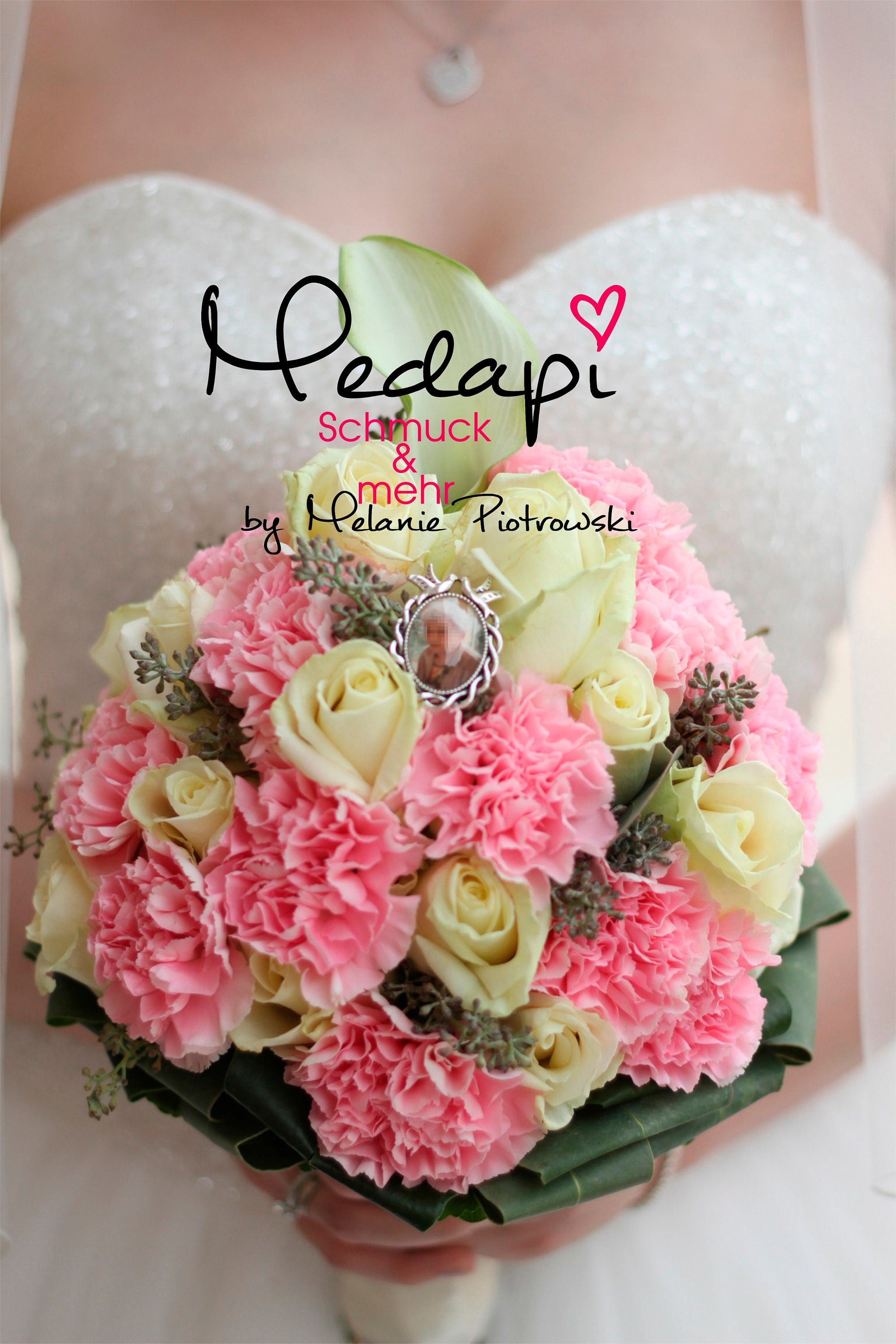 Brautstrauß Memorial Anhänger mit Foto für die Verstorben Erinnerung Gedenken