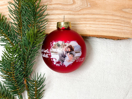 Christbaumkugel Foto personalisiert Weihnachtskugel groß | Name Wunschtext | Weihnachtsgeschenk Mama Beste Freundin Oma Fotogeschenk Deko