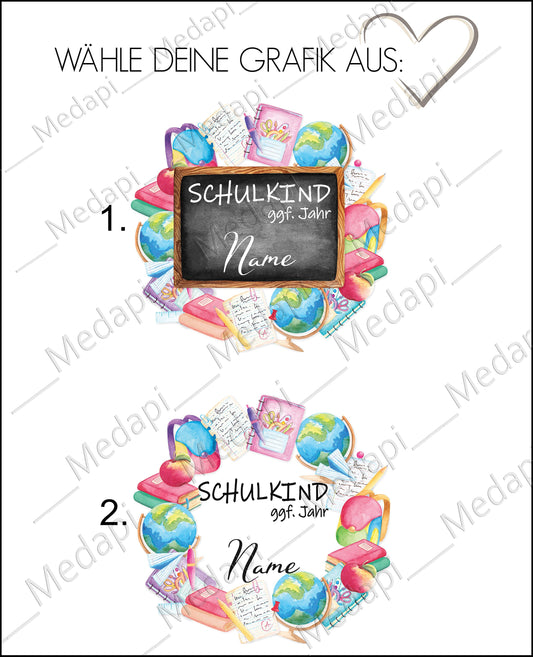 T-Shirt Schulkind mit Schul Kränze Einschulung Erstklässler | Einschulungsshirt Erster Schultag Schulanfang | Mädchen Junge mit Namen 2024