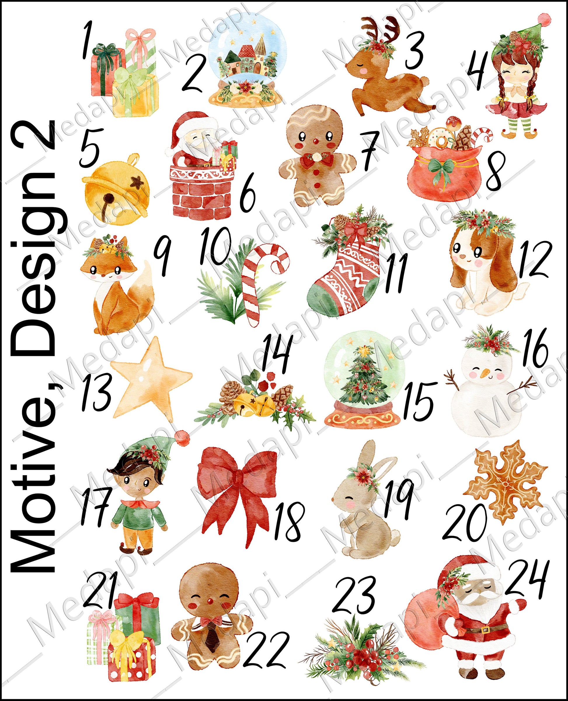 Viele Designs Adventskalender personalisiert Kinder | Säckchen Leinen Stoff zum befüllen |Weihnachtsgeschenk DIY Advent Weihnachten Kalender