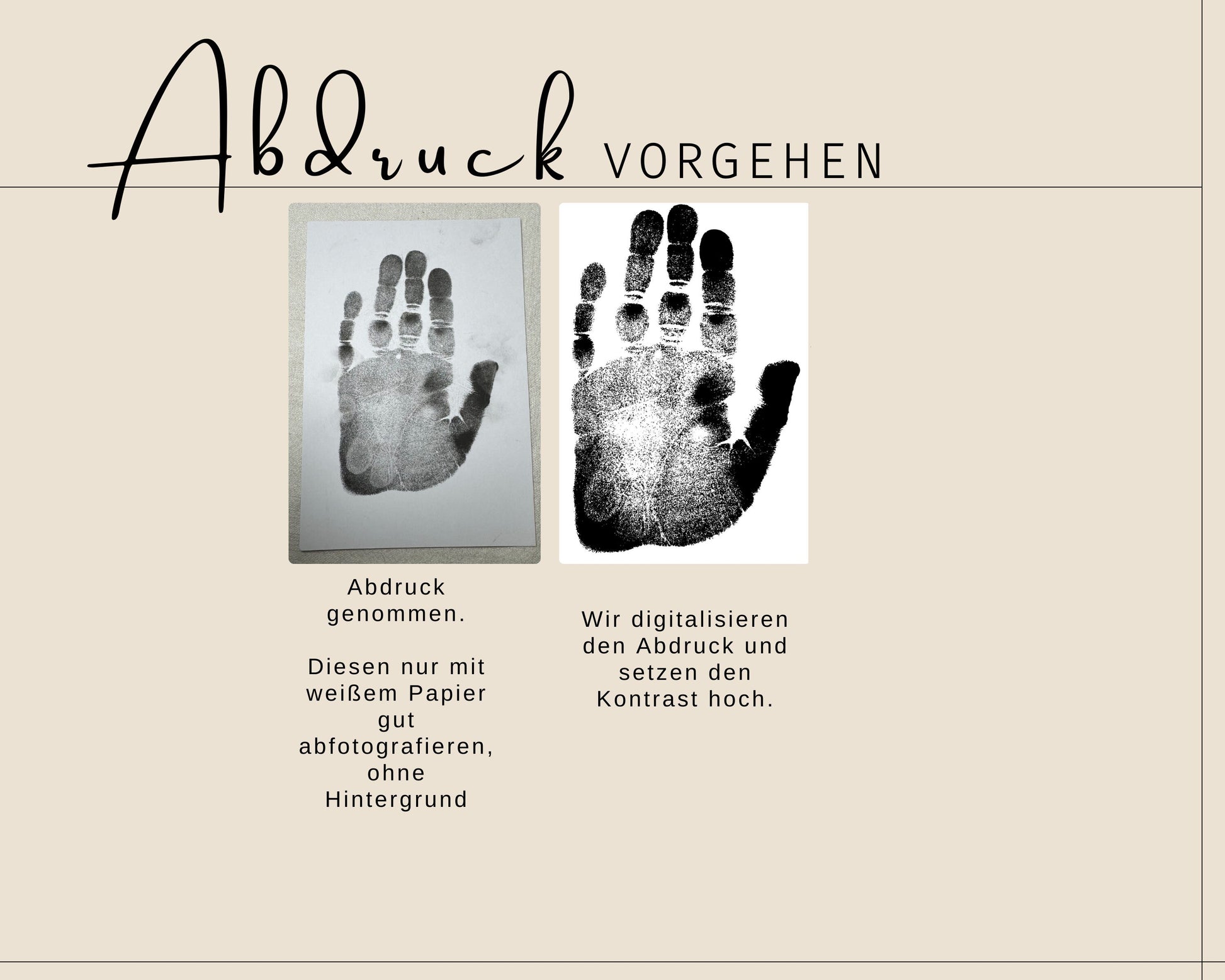 Schlüsselanhänger mit Handabdruck oder Fußabdruck vom Baby