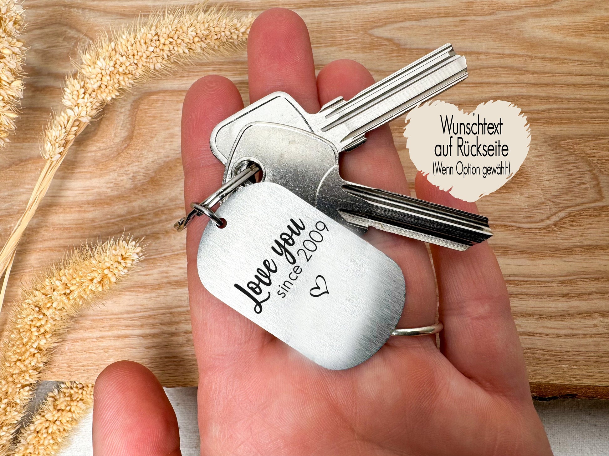 Schlüsselanhänger mit einem Fingerabdruck oder als Herz Form