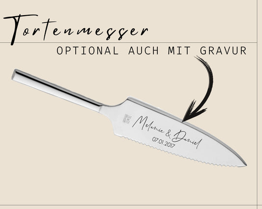 Tortenheber inkl. Tortenmesser im Set personalisiert | Gravur Wunschtext | Geschenk zur Hochzeit | Jahrestag | Blumenbouquet Gold o. Silber