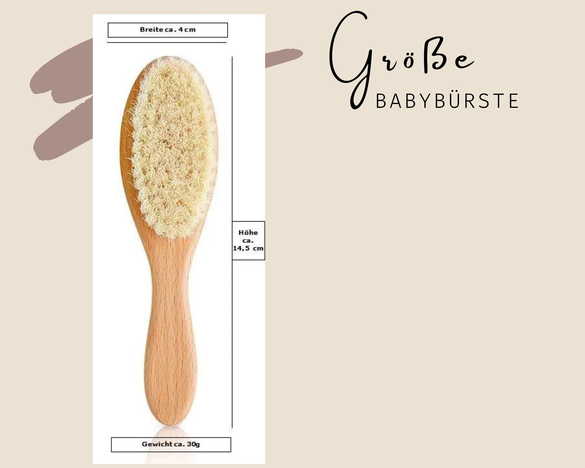 Babyhaarbürste aus Holz personalisiert mit Name | Lasergravur | Geschenk zur Taufe, Geburt | Babybürste mit Namen Tiere Löwe Tiger Reh