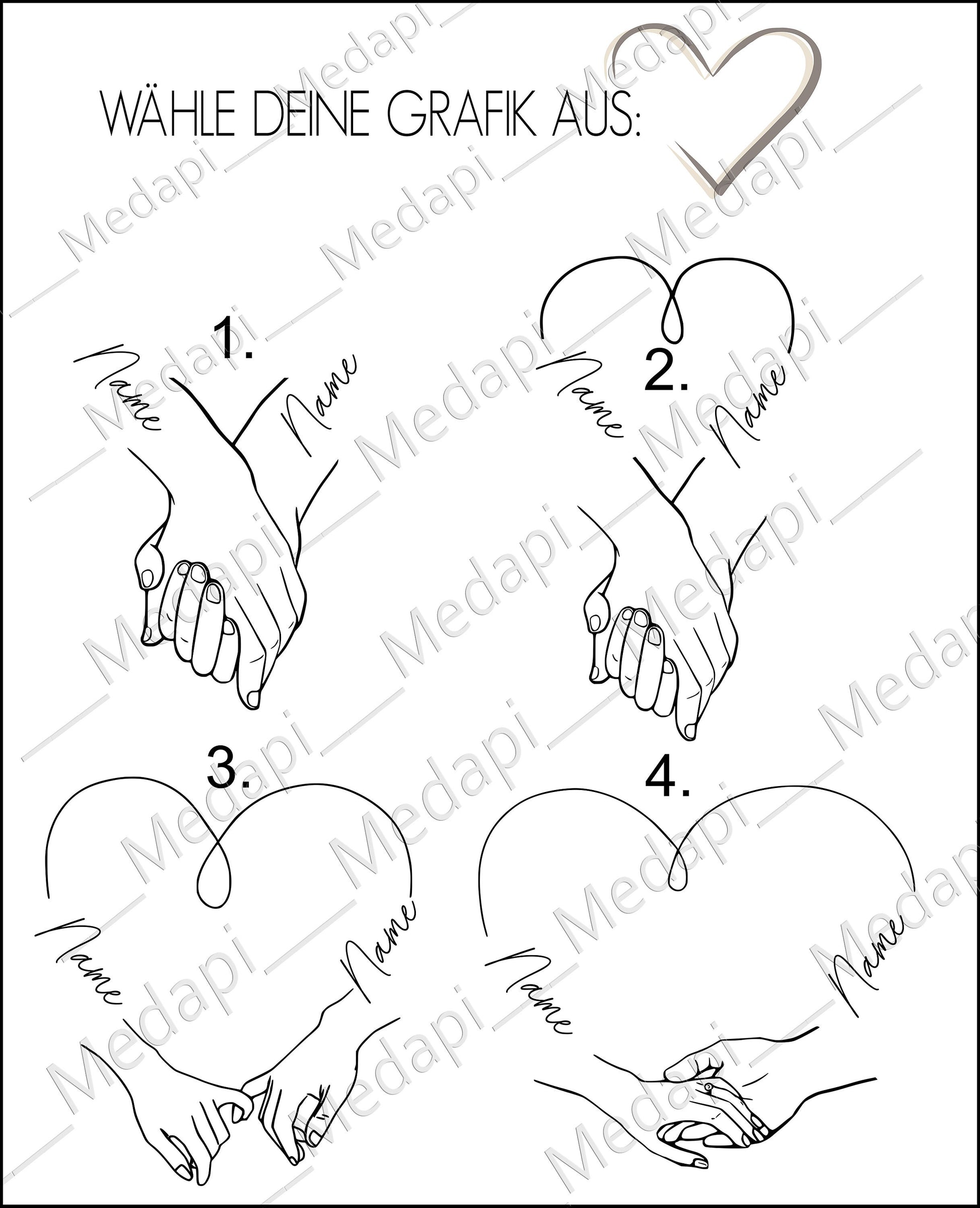 Tortenheber Tortenmesser Set mit Gravur | Gold o. Silber | Hände