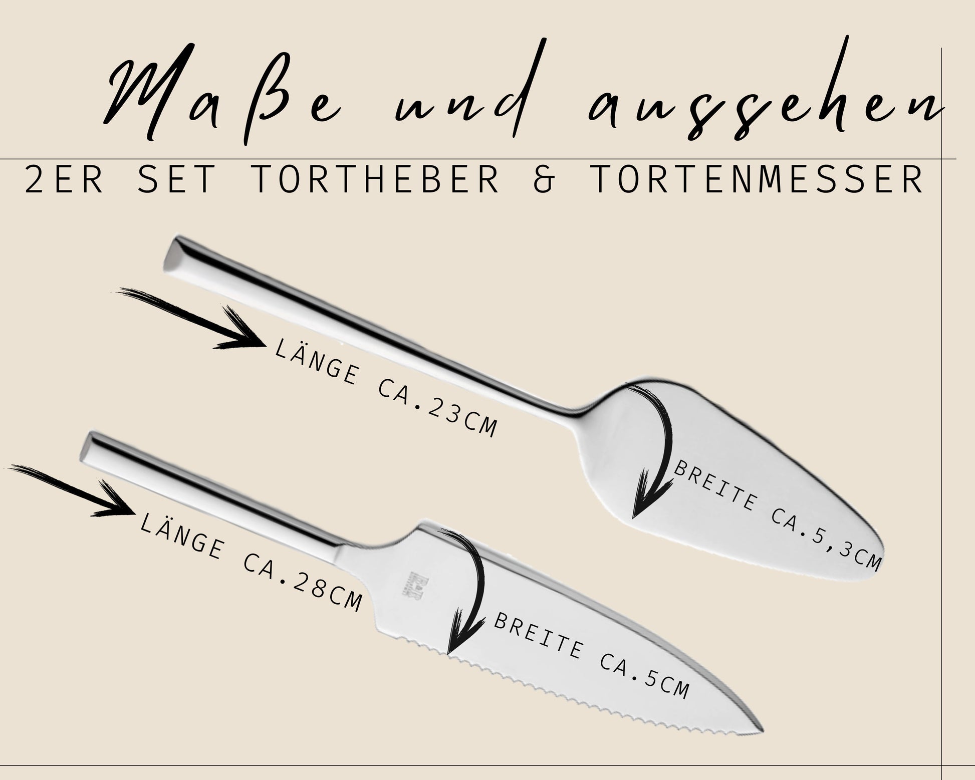 Tortenheber o. Tortenmesser Set personalisiert | persönliche Gravur Wunschtext | Geschenk zur Hochzeit Jahrestag | Backen Gold o. Silber