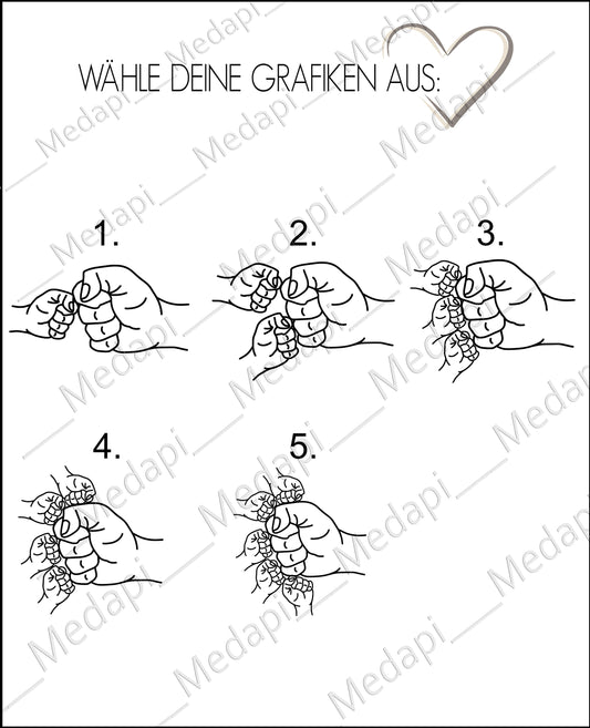 Holzbrett personalisiert Papa Geschenk | Kinderhand Faust Check mit Namen | Schneidebrett Lasergravur | Opa Onkel | Vesperbrett Vatertag