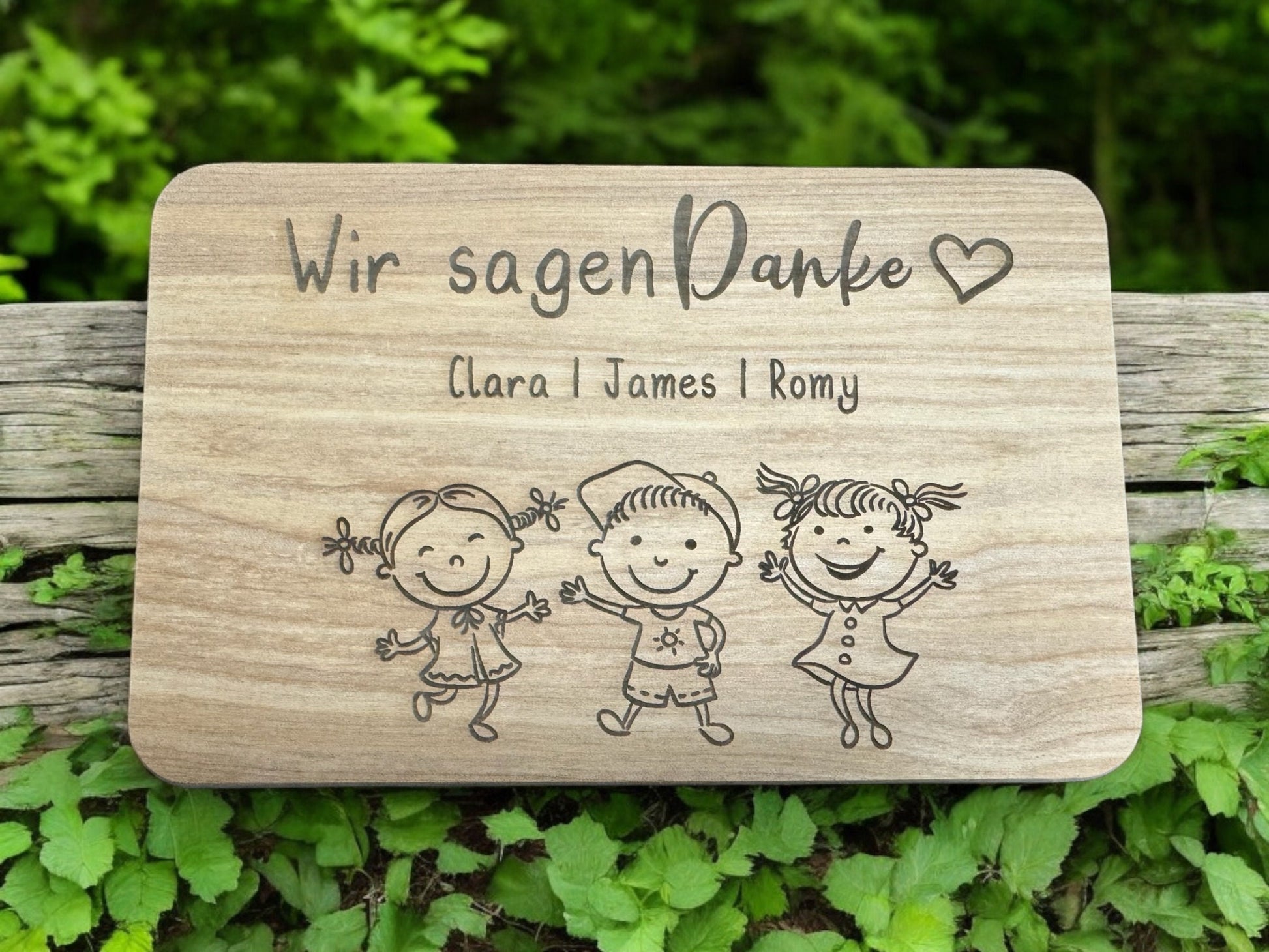 Schneidebrett Abschiedsgeschenk Kindergarten Schule Kinder minimalistisch & Handschrift