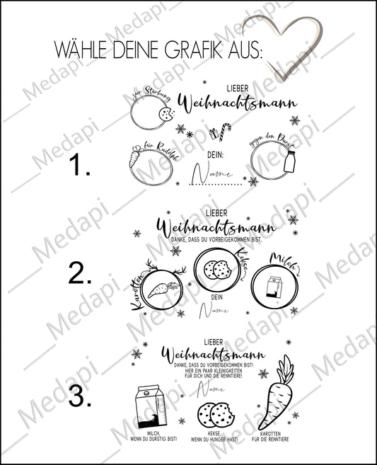 Weihnachtsmann Brettchen personalisiert |Santa Keksteller