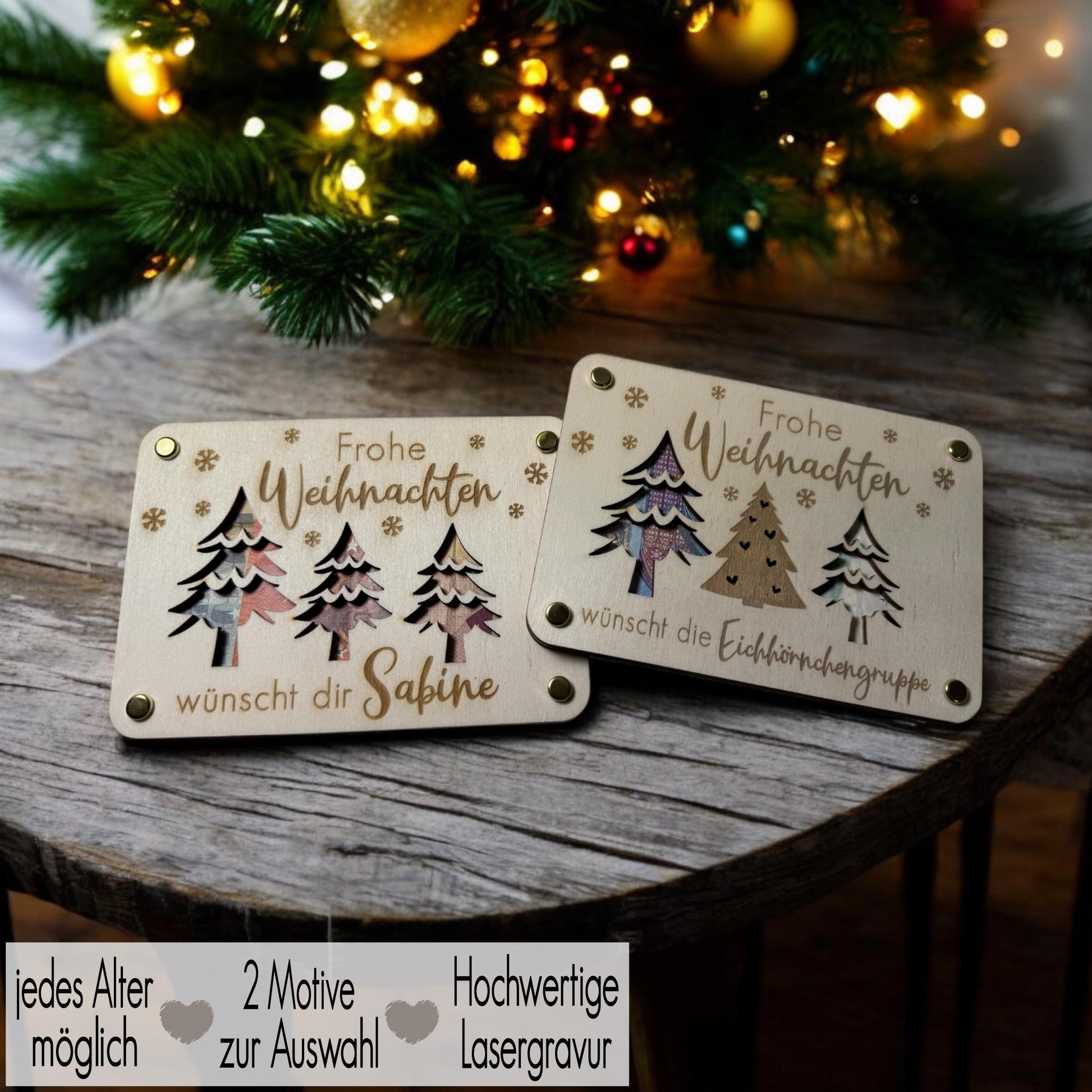 Geldgeschenk Karte zu Weihnachten aus Holz | Holzkarte Geld Geschenk | Weihnachtsgeschenk Geschenkkarte Weihnachtsbaum Schneeflocke