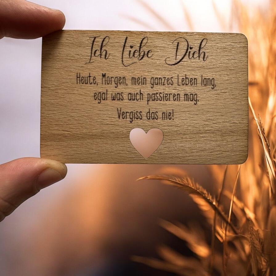 Gravierte Liebes Visitenkarten Paar Geschenk für Ihn | Geschenkidee Frauen Partner Geschenkidee personalisiert Valentinstag Geldbeutel Karte