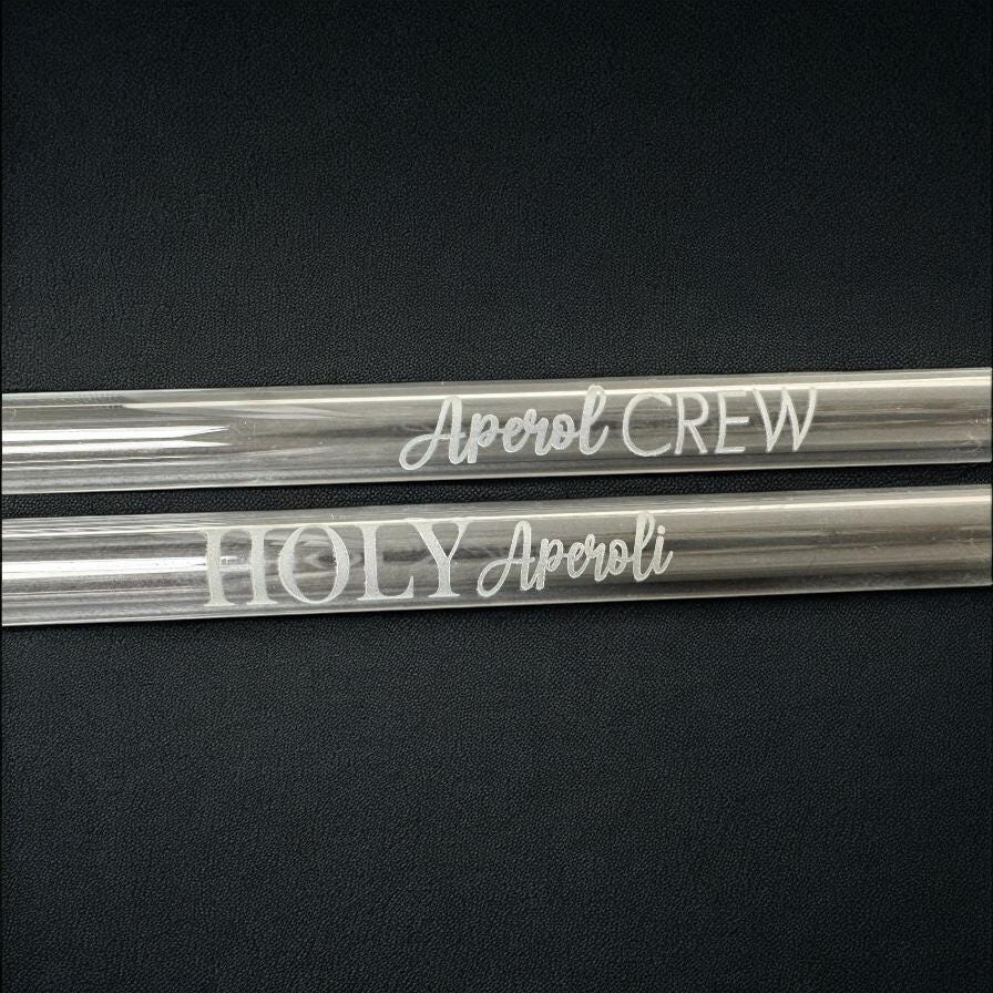 Glas Strohhalme personalisiert Holy Aperoli Trinkhalm mit Gravur Glashalm