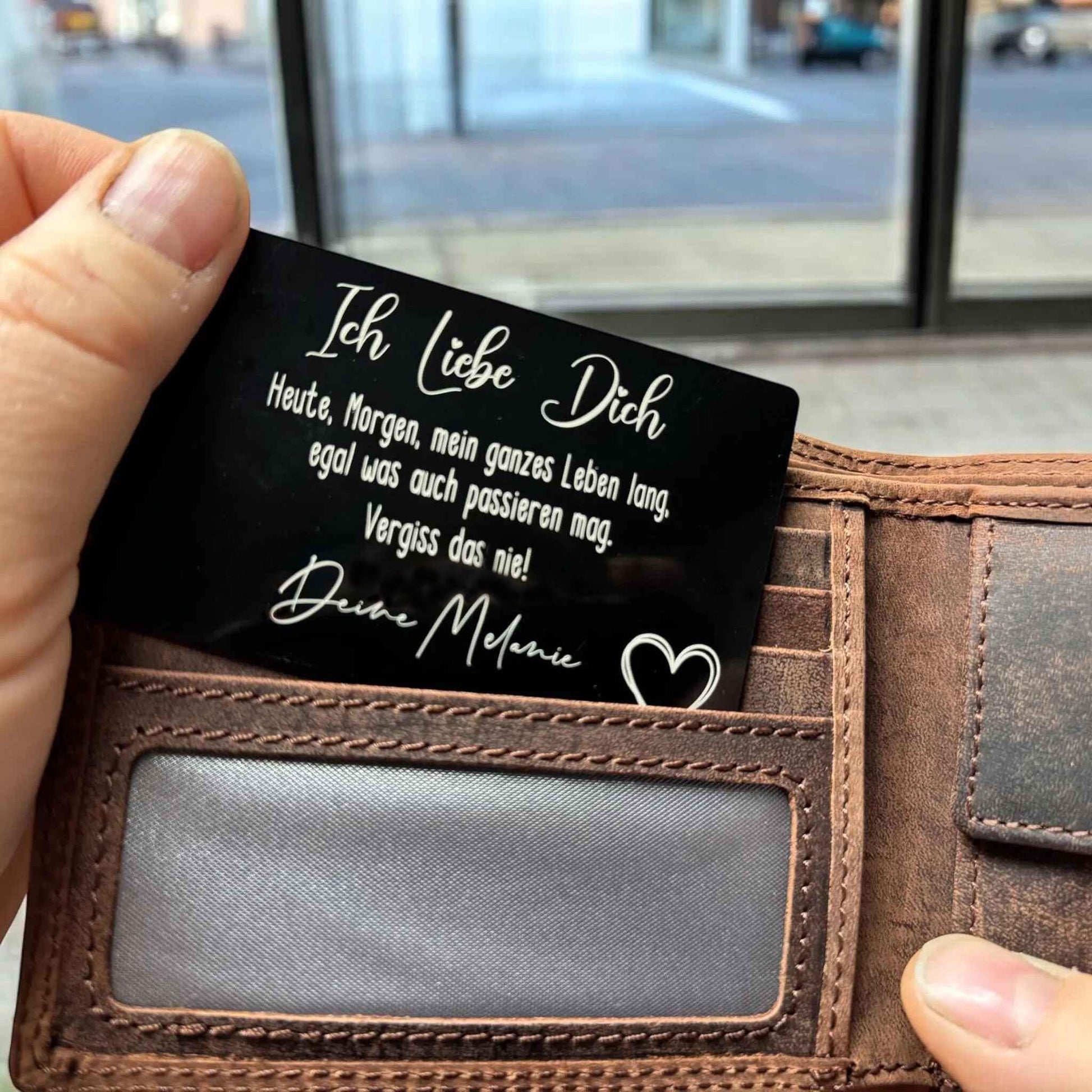 Gravierte Liebes Visitenkarten Paar Geschenk für Ihn | Geschenkidee Frauen Partner Geschenkidee personalisiert Valentinstag Geldbeutel Karte