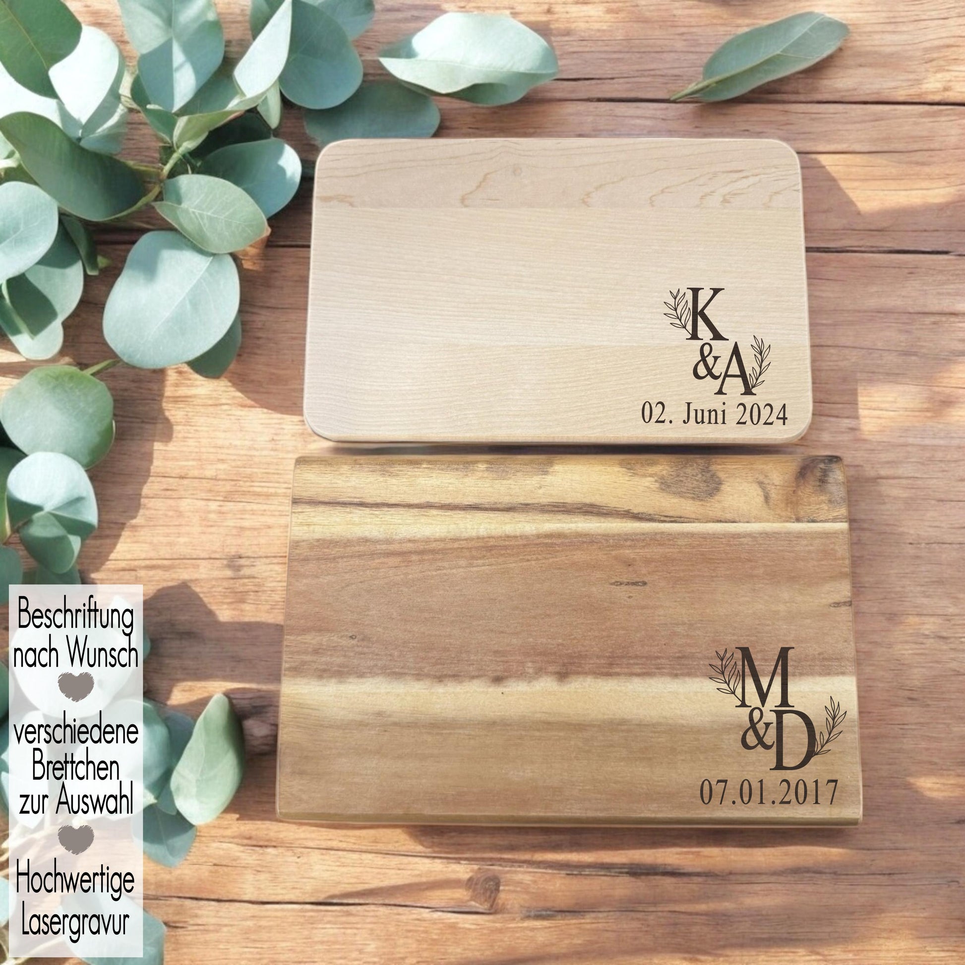 Schneidebrett Hochzeitsgeschenk personalisiert Namen Monogramm Holzbrett Geschenk Hochzeit Hygge Vesperbrett Einweihung Gravur Shabby Skandi