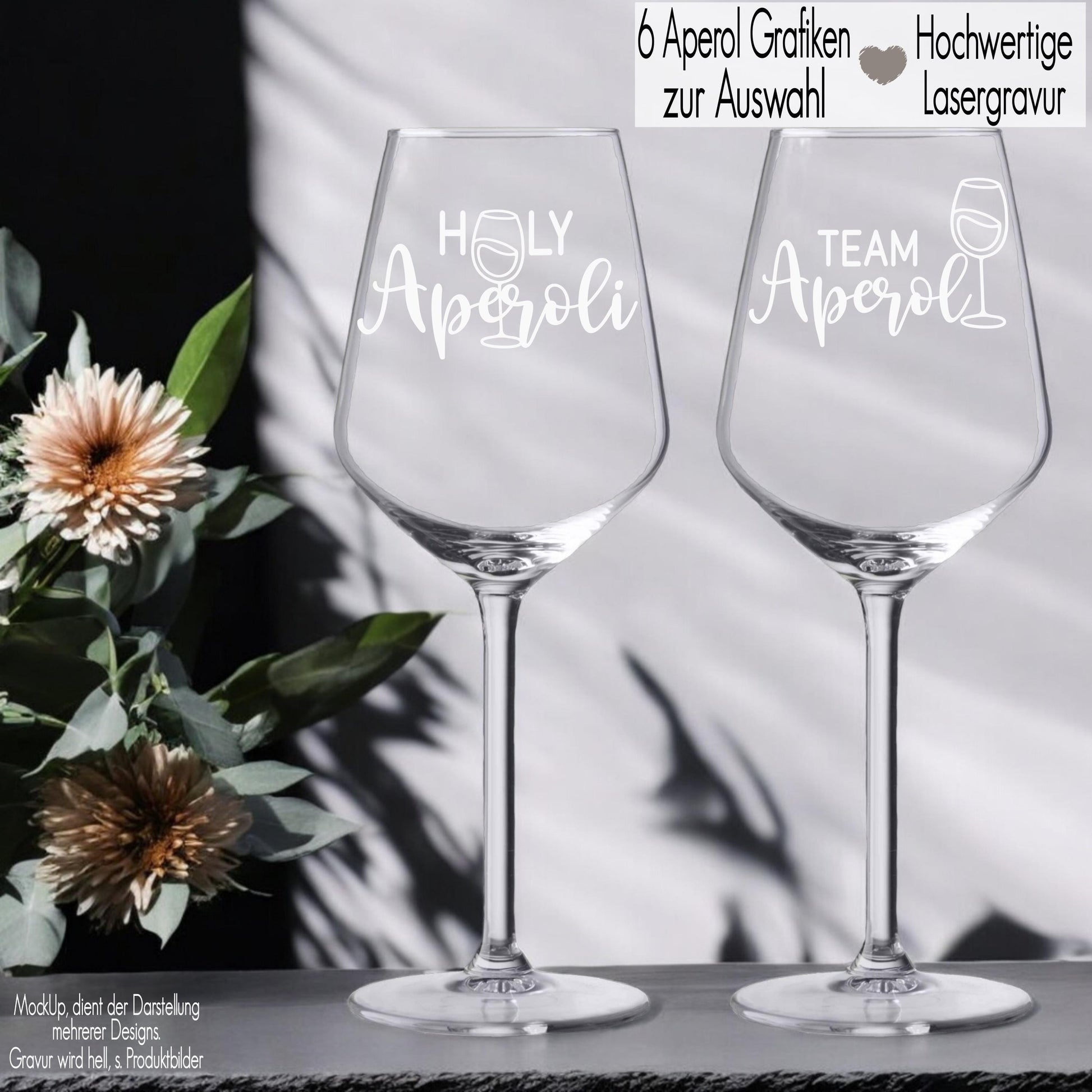 Weinglas mit Gravur personalisiert Glas Holy Aperoli Team Aperol Geschenkidee Freundin Geschenk Frauen Liebe auf den ersten Spritz