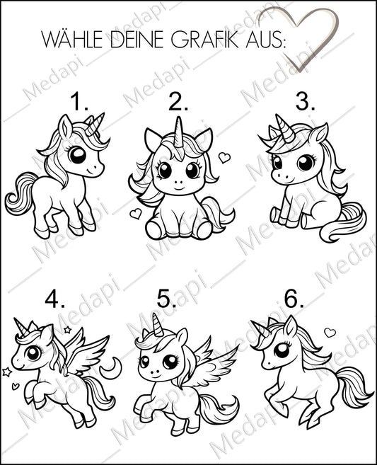 Kindertrinkglas mit Gravur Name Motiv personalisiertes Kinderglas Geschenkidee für Jungen Mädchen zum Geburtstag Einhorn Fantasie Unicorn