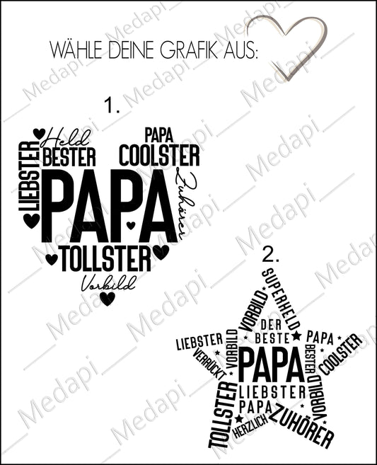 Weizenglas mit Gravur personalisiert mit Name | Geschenkidee Bester Papa der Welt Geschenk Geburtstag Männer Bierglas Tollster coolster