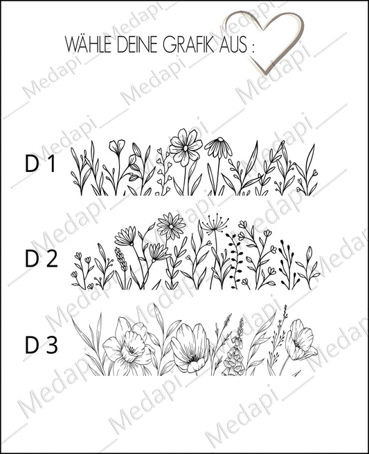 Große Schieferplatte mit Gravur Schild | Abschiedsgeschenk Kindergarten Kita Schule Rustikal mit Blumen und Namen Kinder Tafel Wildblumen