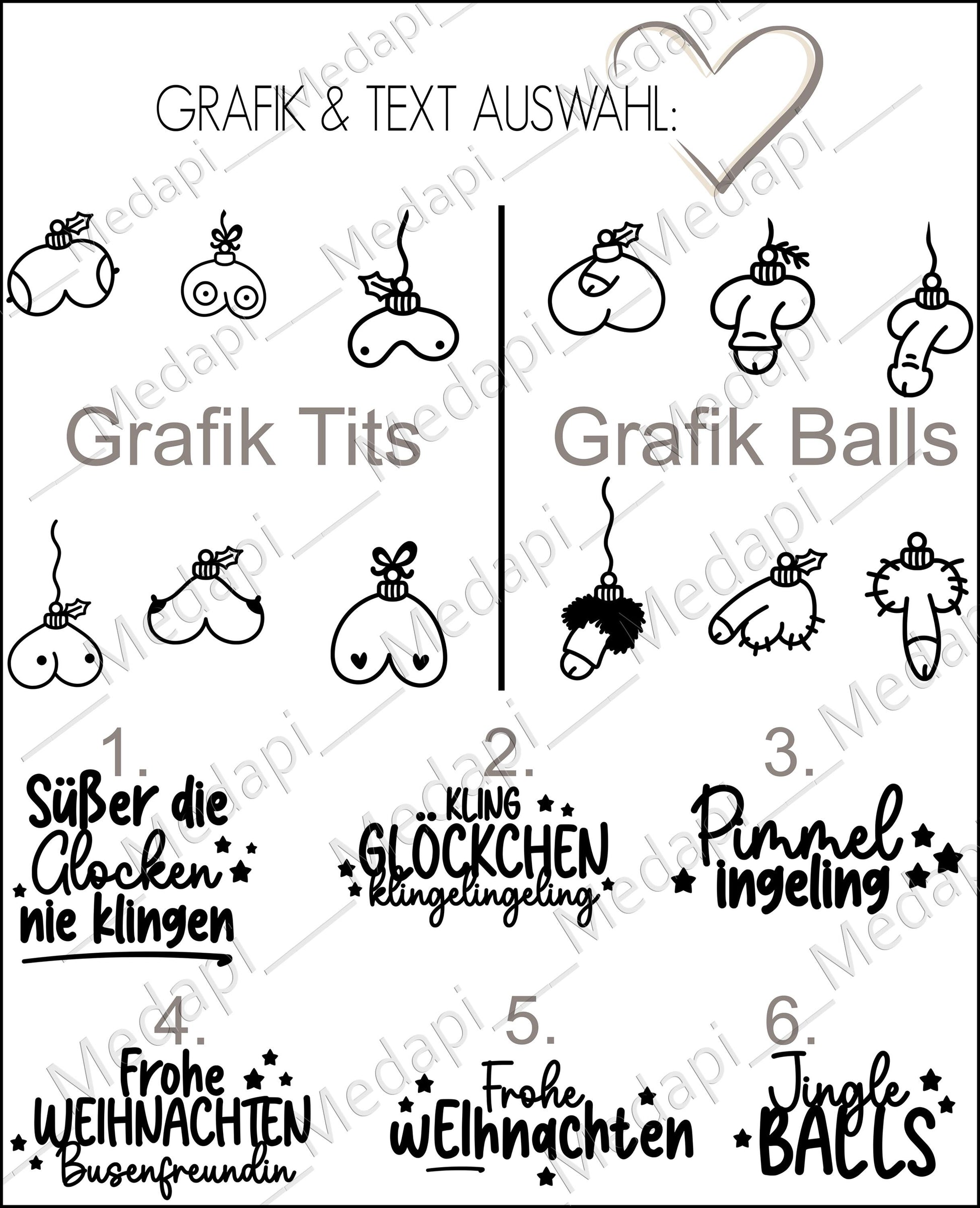 Glastasse mit Henkel Trinklgas Gravur personalisiert Name | Glasbecher Glühwein Kaffee Tee Tasse | Tits Christmas Balls Weihnachtsgeschenk