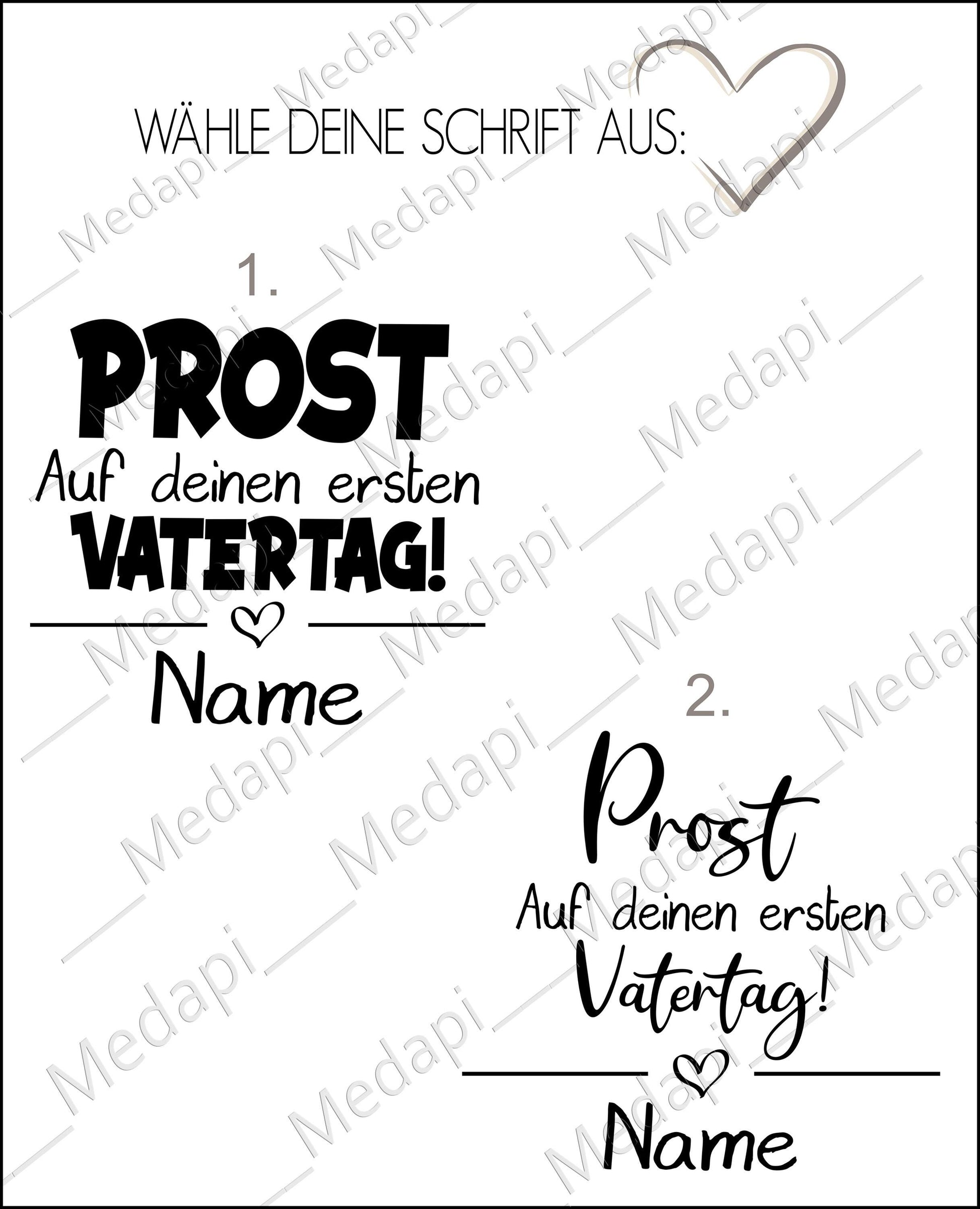 Weizenglas mit Gravur personalisiert mit Name Prost Papa auf deinen ersten Vatertag | Geschenkidee Papa Männer Bierglas Vatertagsgeschenk