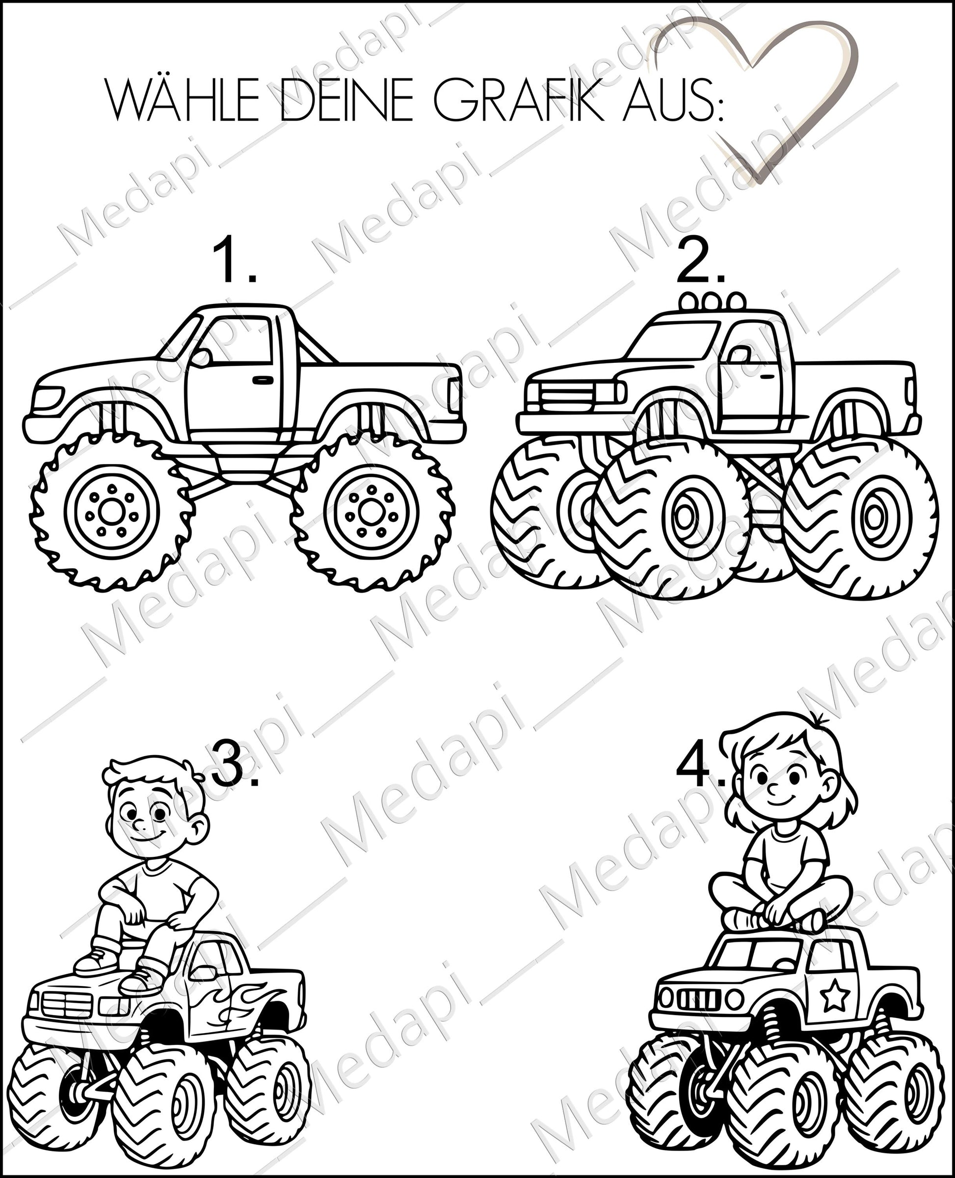 Kindertrinkglas mit Gravur Name Motiv personalisiertes Kinderglas Geschenkidee für Jungen Mädchen zum Geburtstag Monstertruck Racing