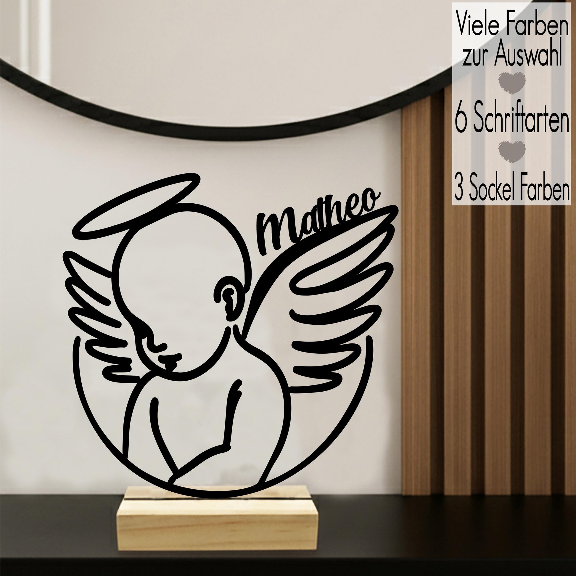 Sternenkind Line Art Aufsteller mit Name | Erinnerung an Sternenkind Andenken | 3D Druck Trauer Trost Geschenk Baby Kind für Eltern Memorial