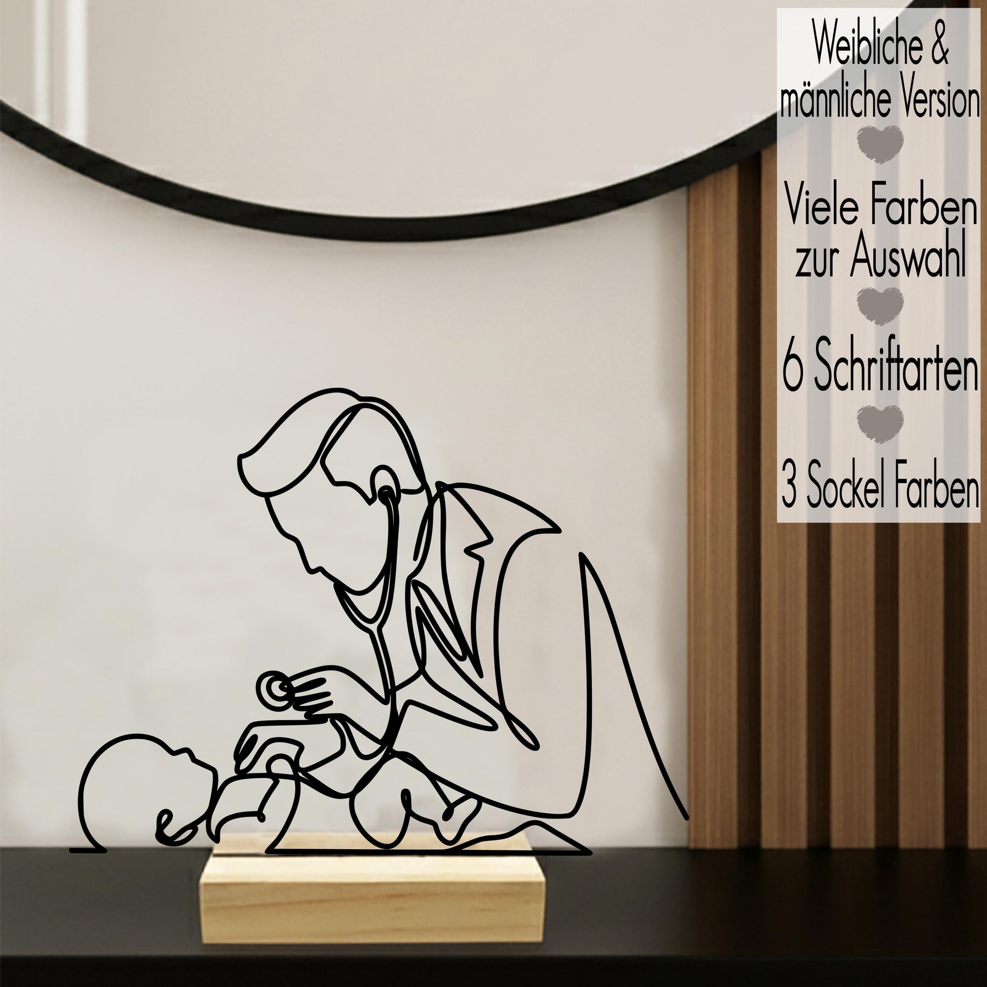 Kinderarzt Geschenkidee personalisiert mit Name | Geschenk & Praxis-Deko für Ärzte Hebammen | Line Art Aufsteller Deko 3D Druck Arzt Danke