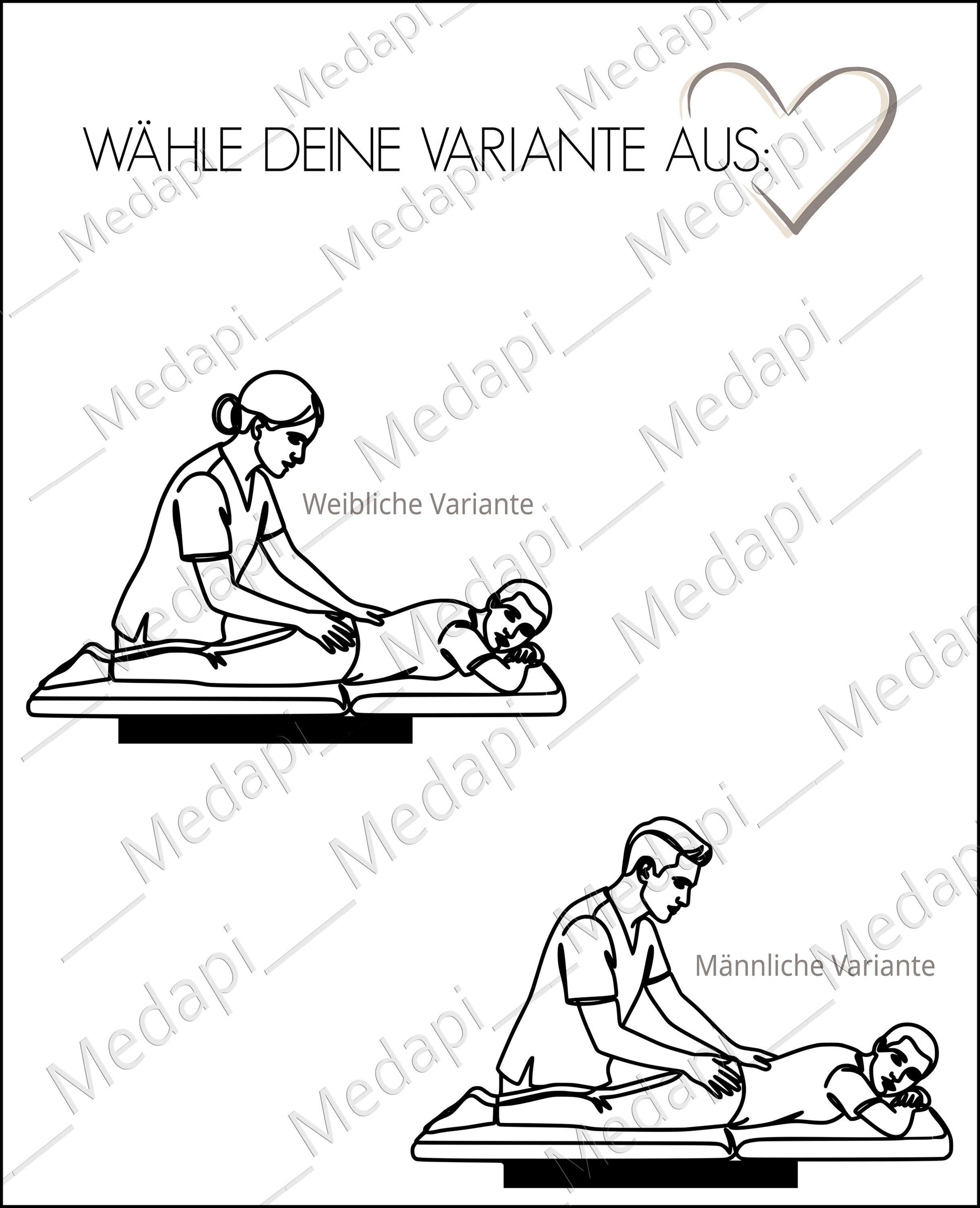 Physiotherapeut Geschenkidee personalisiert mit Name | Geschenk & Praxis-Deko für Therapeuten | Line Art Aufsteller Deko 3D Druck Arzt Danke
