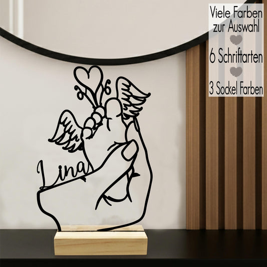 Sternenkind Line Art Aufsteller mit Name | Erinnerung an Sternenkind Andenken | 3D Druck Trauer Trost Geschenk Baby Kind für Eltern Memorial