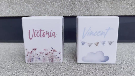 Kinder Spardose mit Namen personalisiert Babygeschenke Geldgeschenk zur Taufe Geburtstag Geschenk Junge und Mädchen Tiere Flower 3D Druck